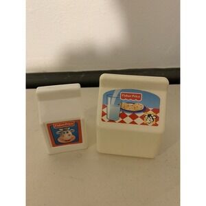 2 Fisher-Price Fun With‎ Food Play Kitchen Milk Carton Replacement Cow Label